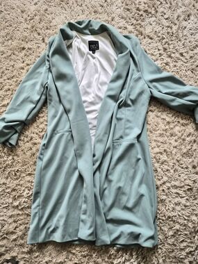 Mint Green Drape Front Women's Coat